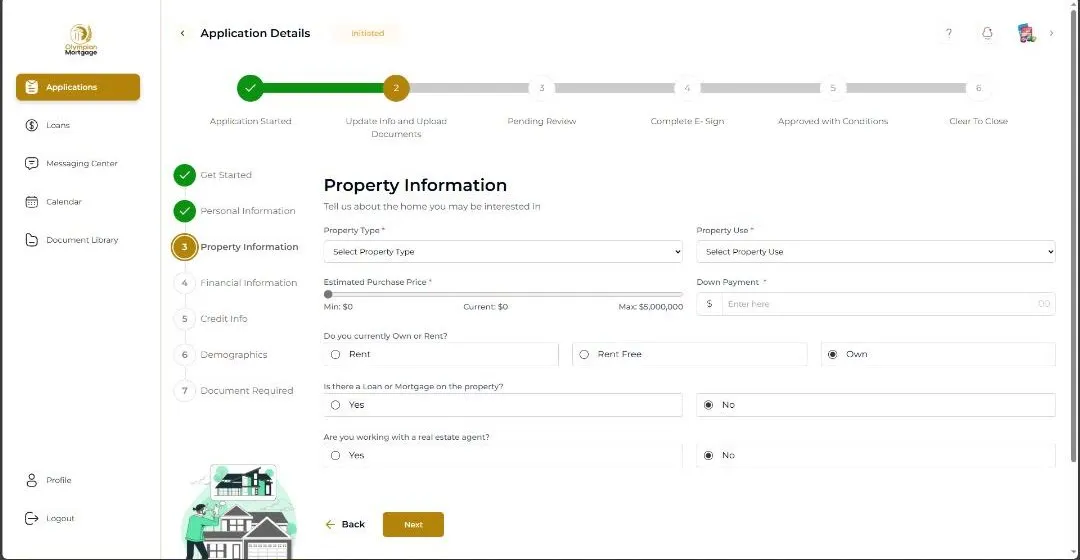 AI Mortgage secure client loan application portal